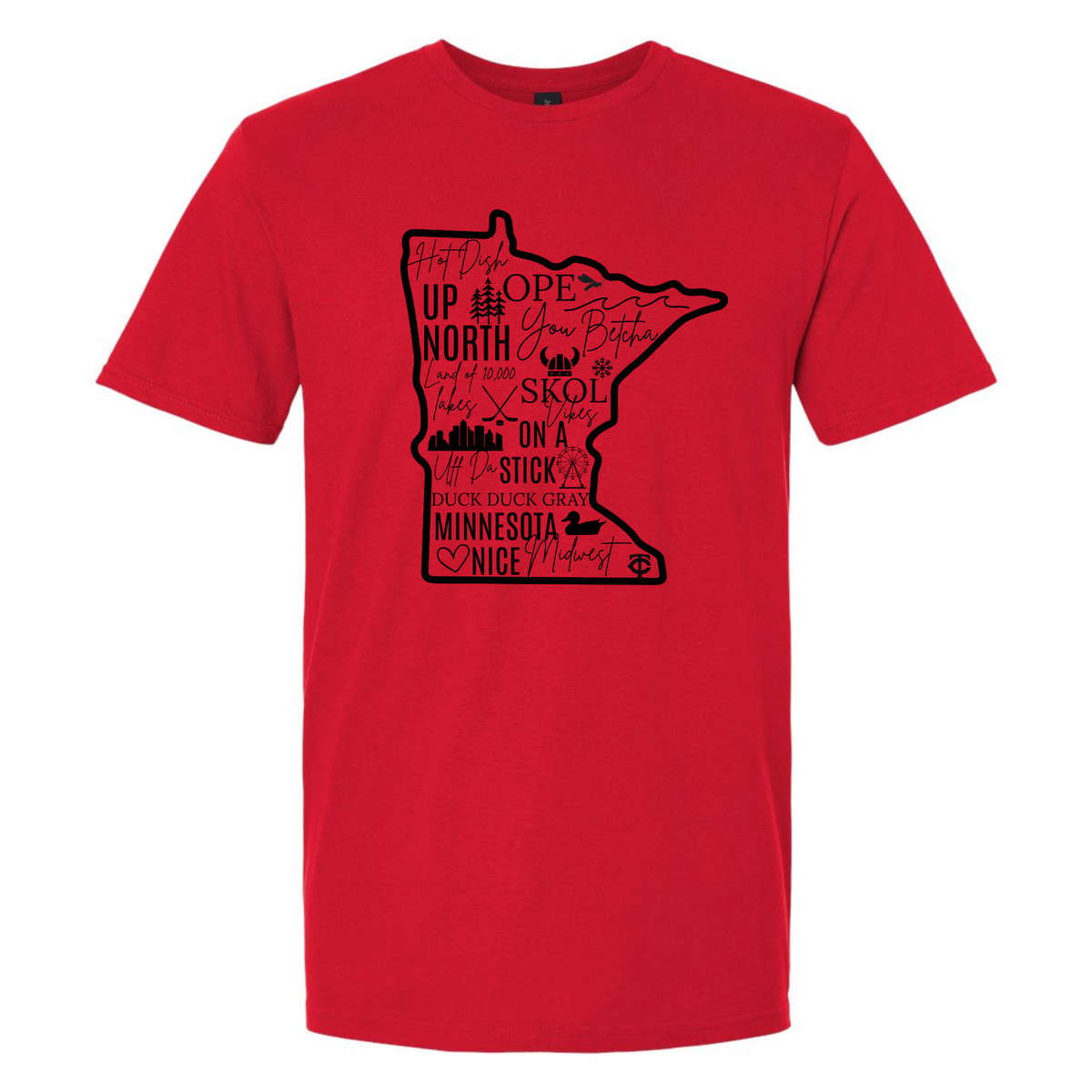 MINNESOTA WORDS T-SHIRT RED