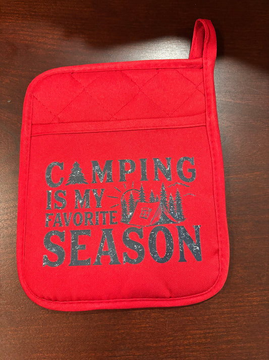 CAMPING IS MY FAVORITE SEASON POTHOLDER WITH POCKET