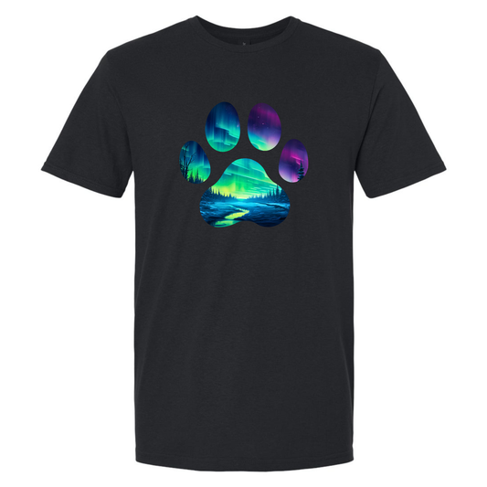 AURORA BOREALIS DOG PAW TSHIRT
