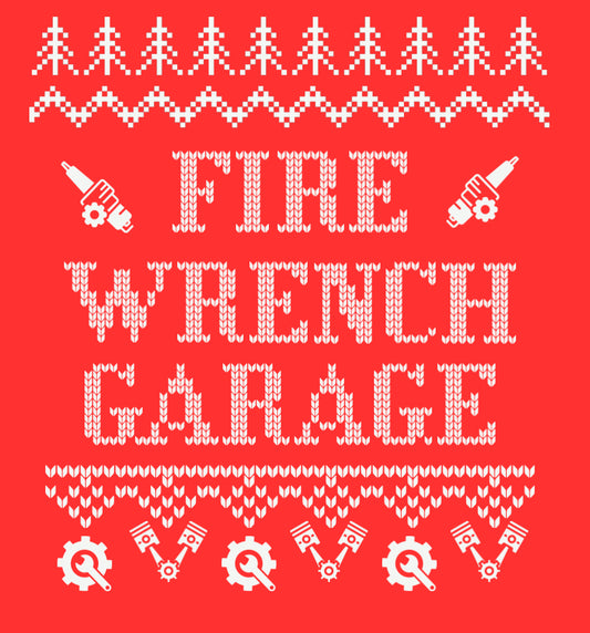 FIRE WRENCH GARAGE UGLY CHRISTMAS T-SHIRT