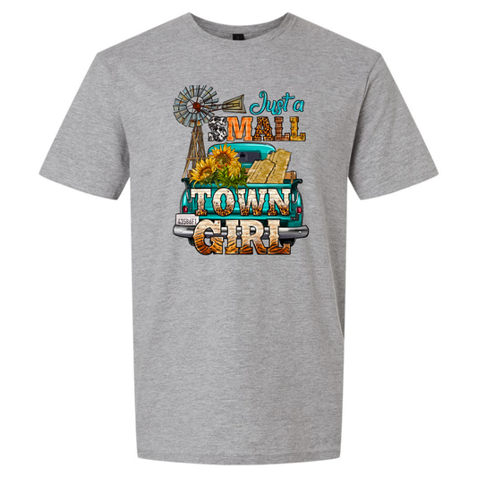 JUST A SMALL TOWN GIRL GRAY T-SHIRT