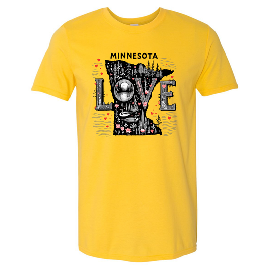 MINNESOTA LOVE YELLOW T-SHIRT