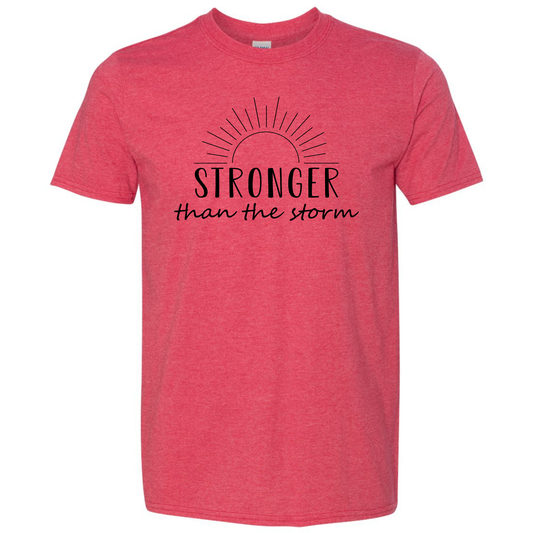 STRONGER THAN THE STORM T-SHIRT HEATHER RED